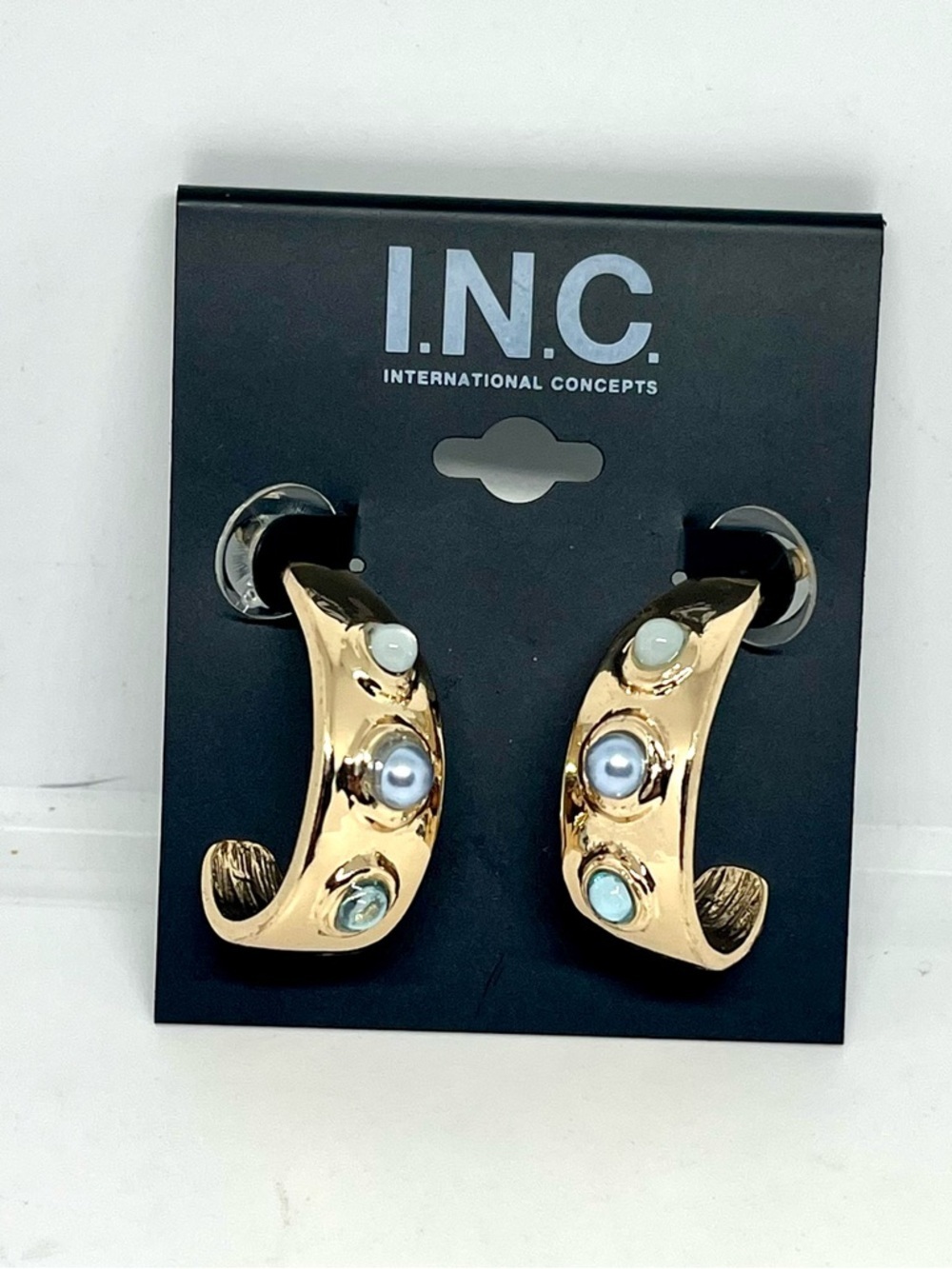 I.N.C. Gold Tone Half Hoop Earrings NWT